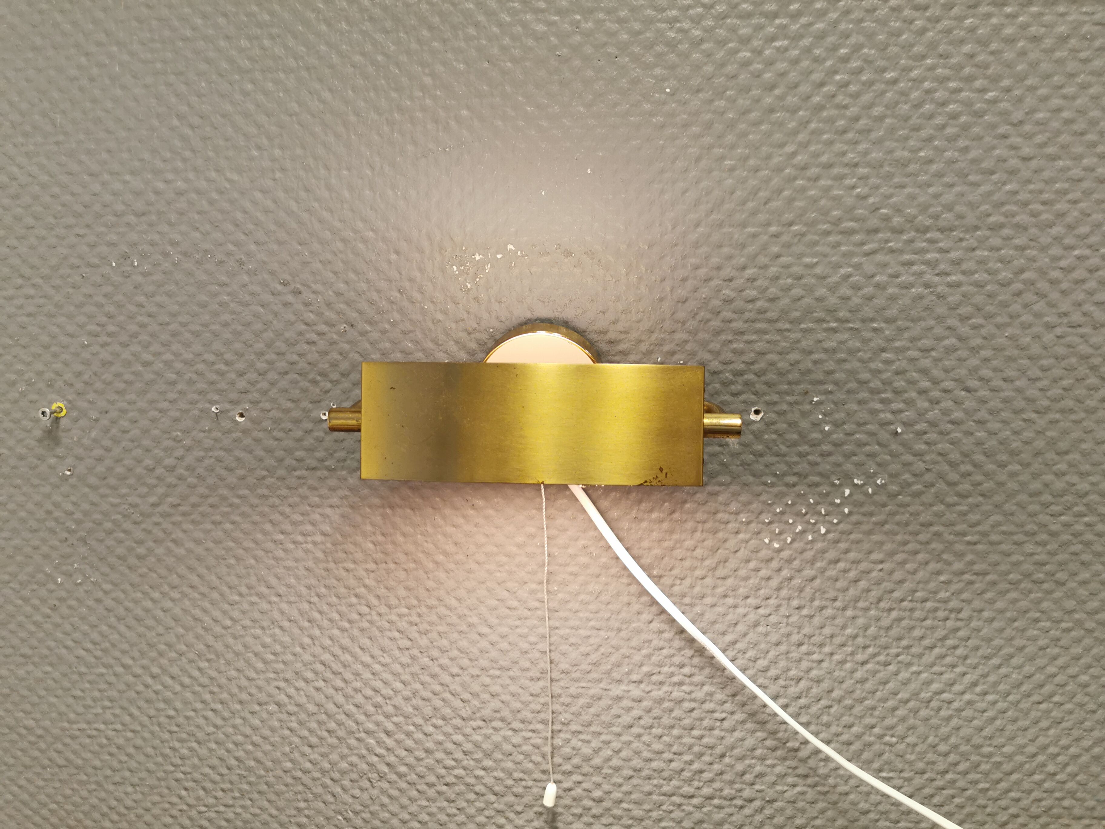 Small wall lamp made of brass, Danish design, estimated from the 1930