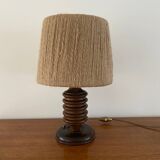 Turned wooden lamp