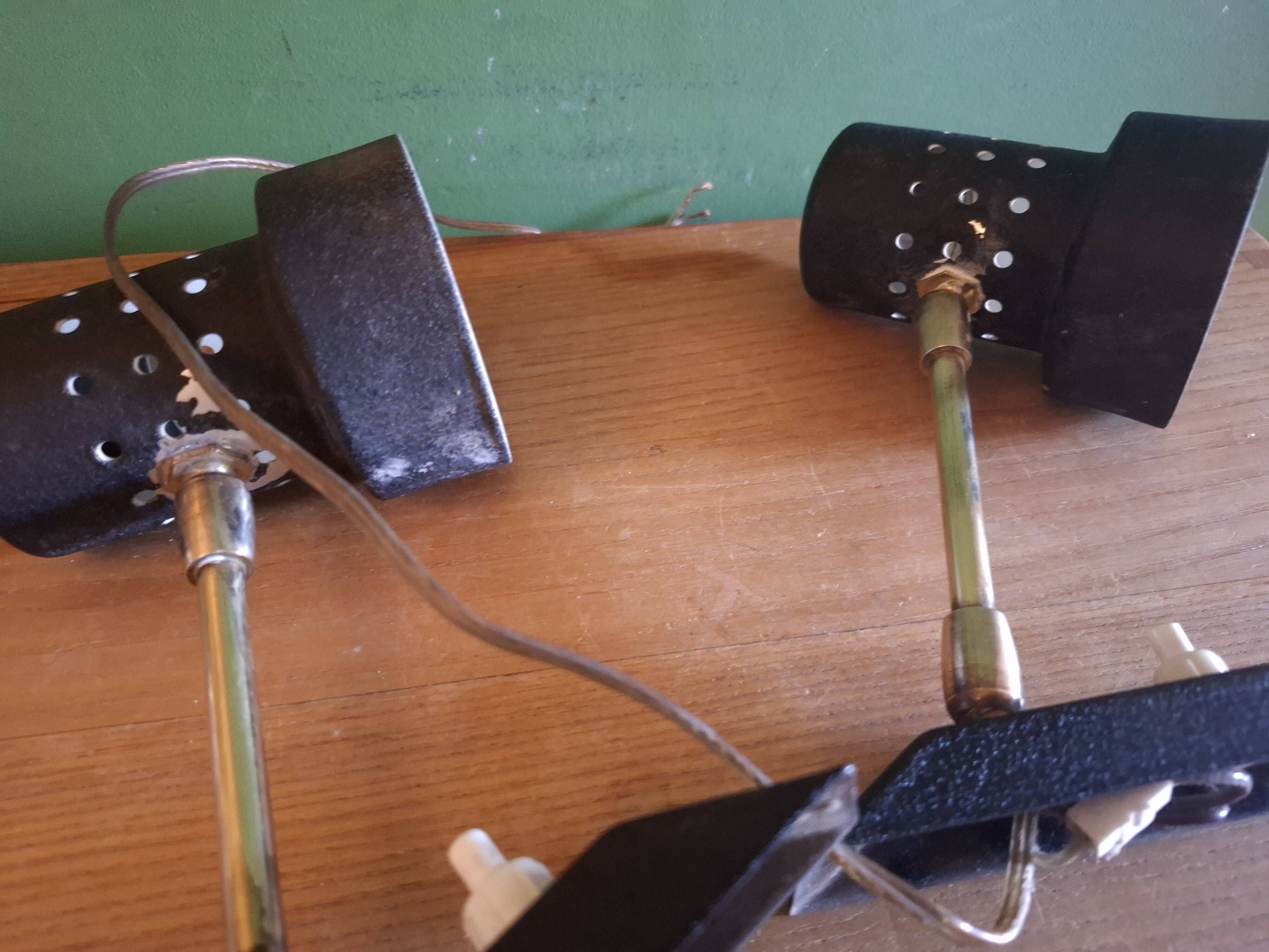 2 metal wall lights from the 60s.