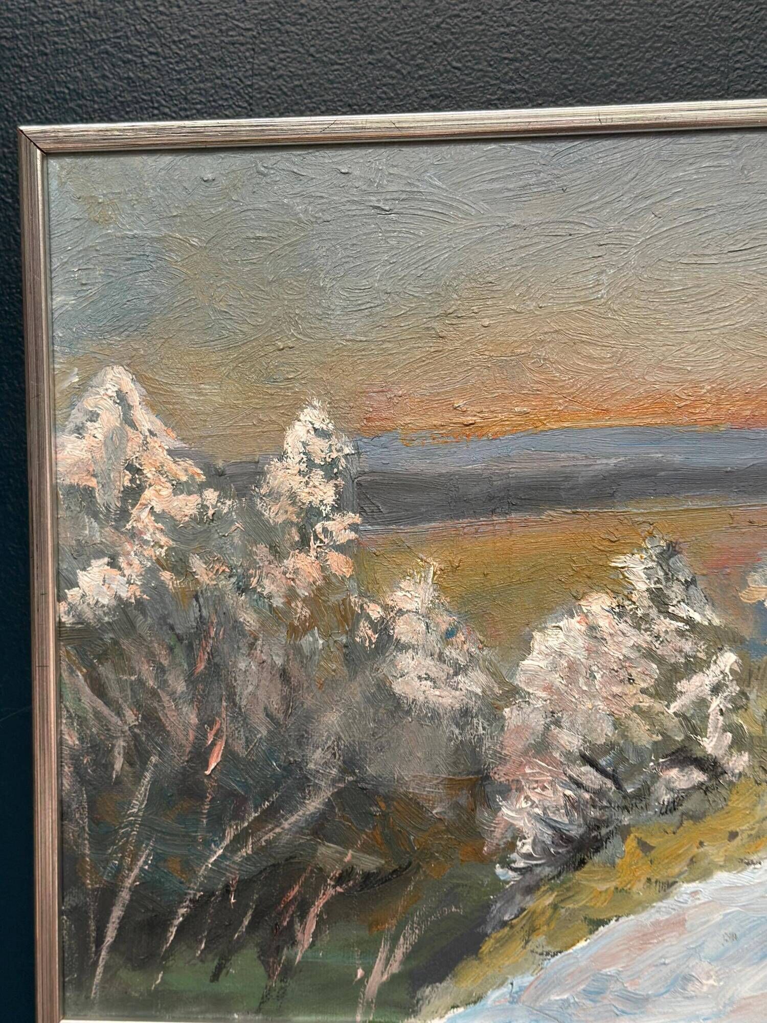 Original Swedish Oil on Panel – “Winter Landscape” by Sune Randolfs Vintage