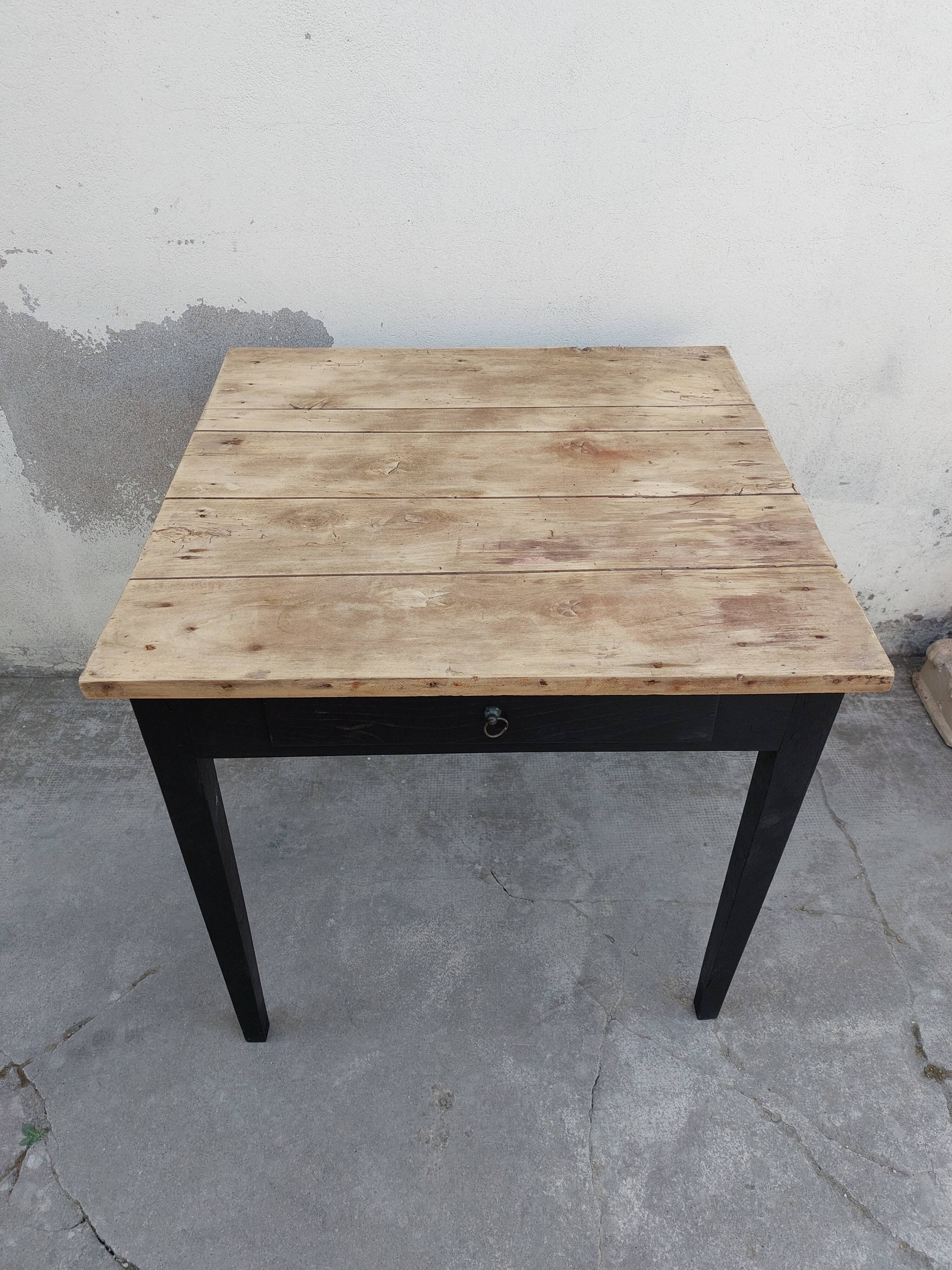 Black patinated old farmhouse table