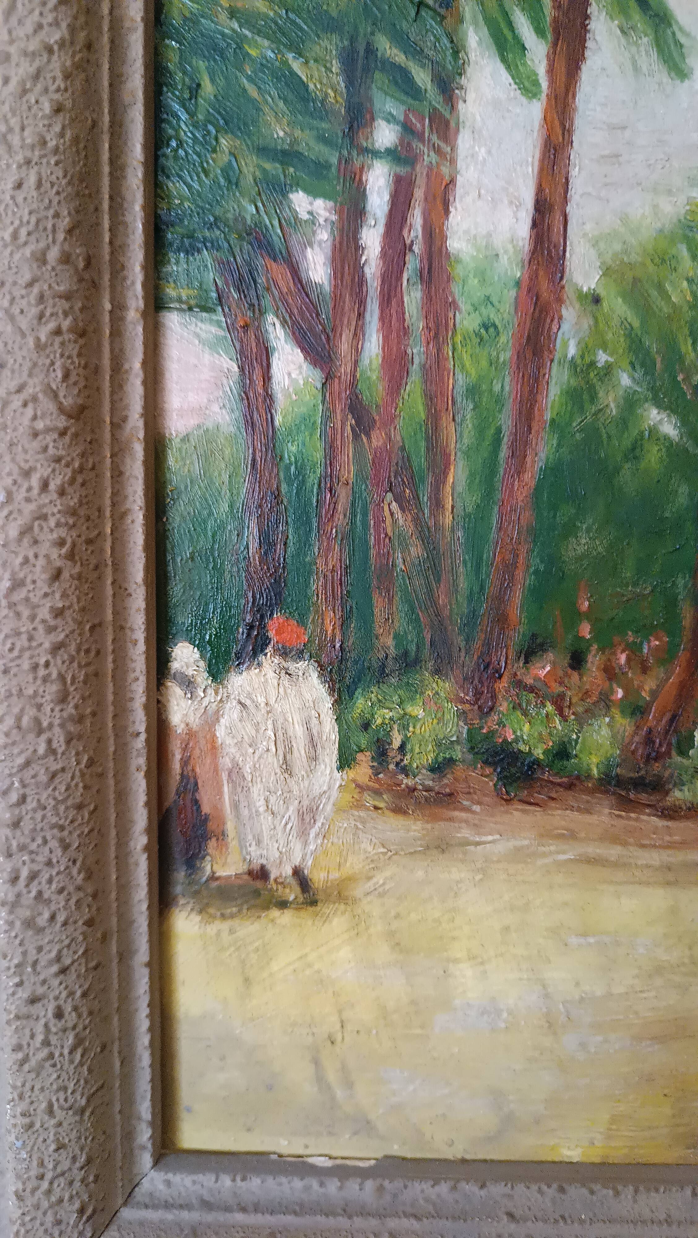 Tableau ancien debut 20eme huile orientaliste sur table