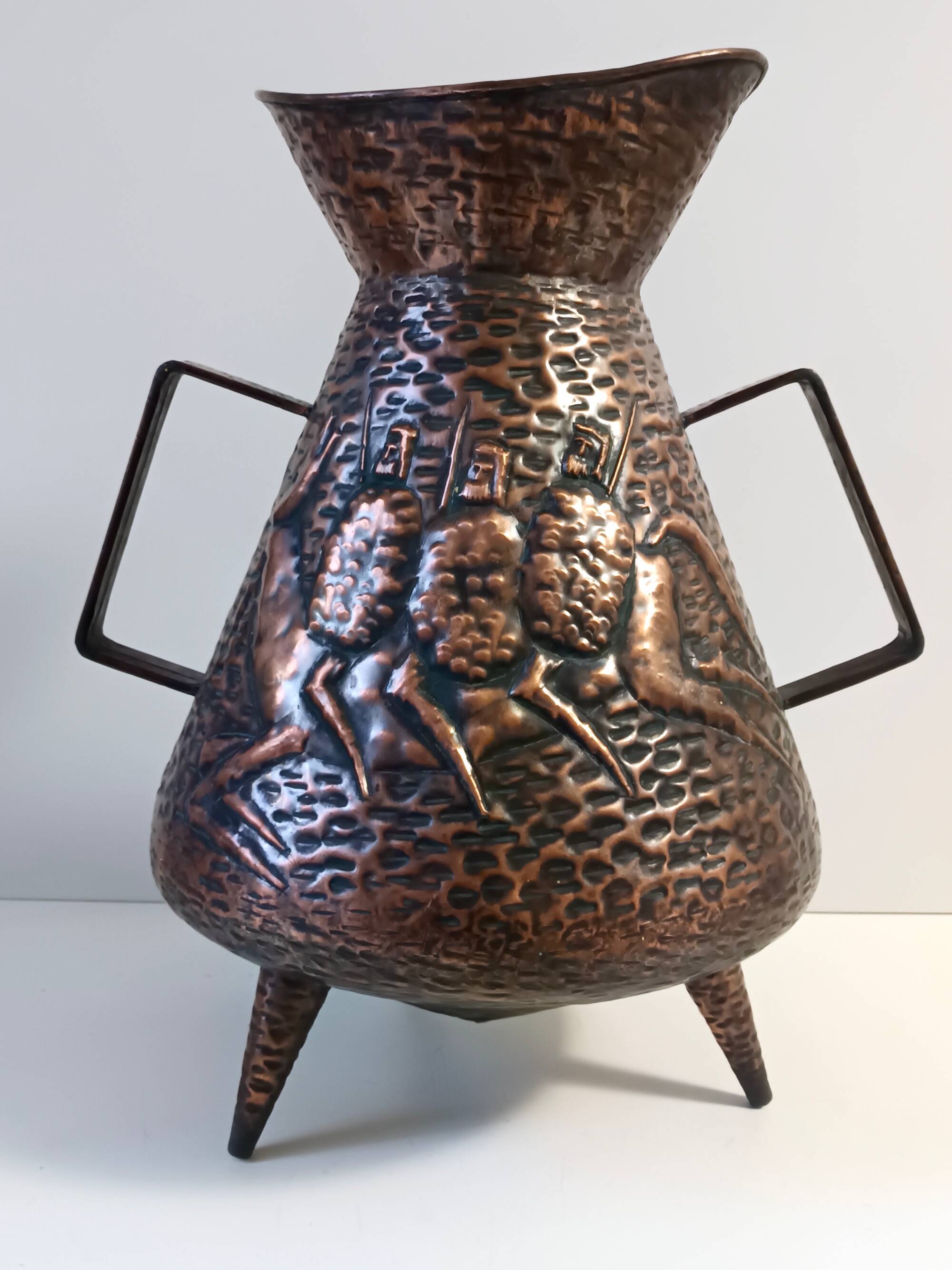 Vintage Copper Umbrella Stand Attr. to Angelo Bragalini, Italy