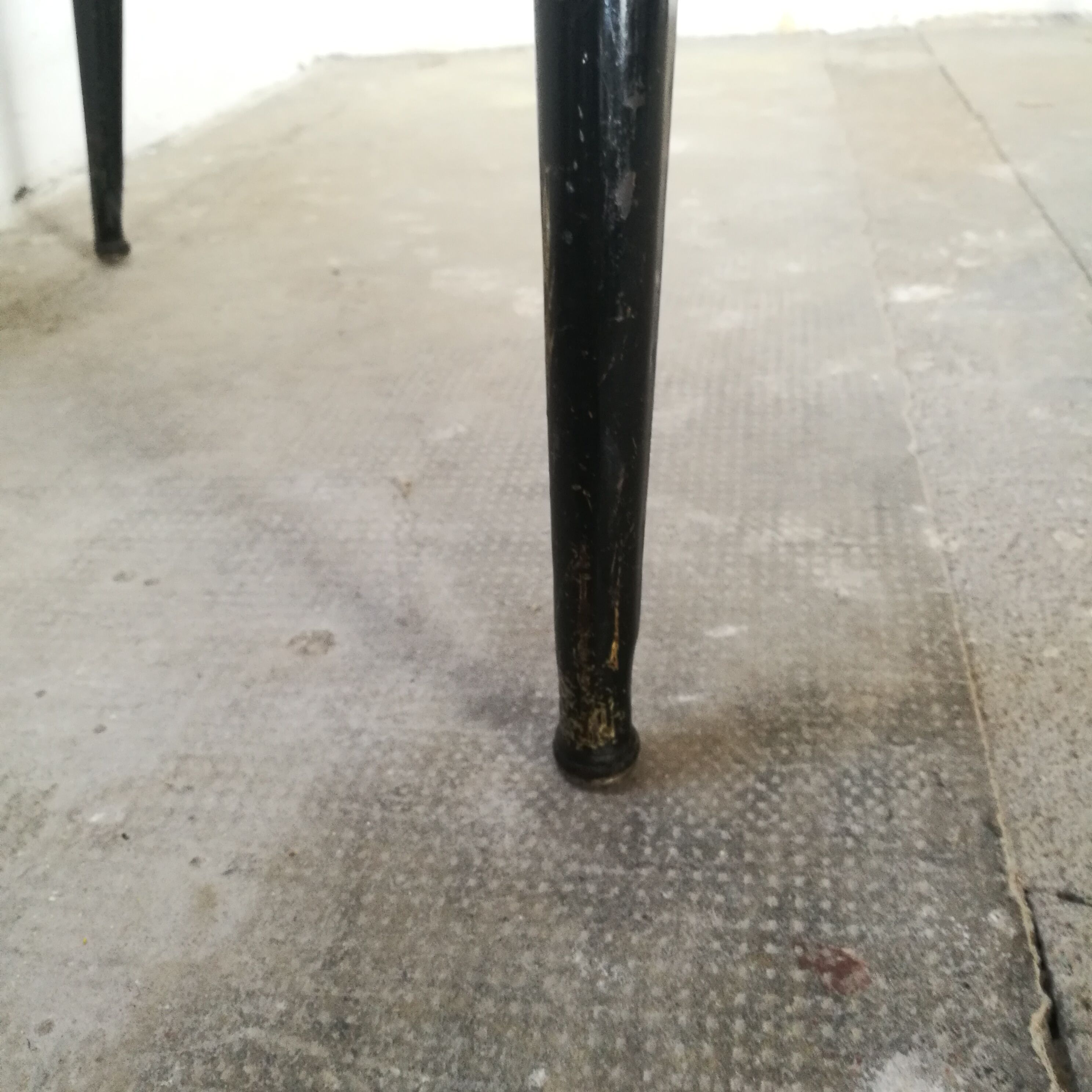 Tolix table, metal kitchen table, compass feet