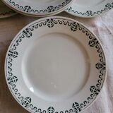Set of 11 flat earthenware plates