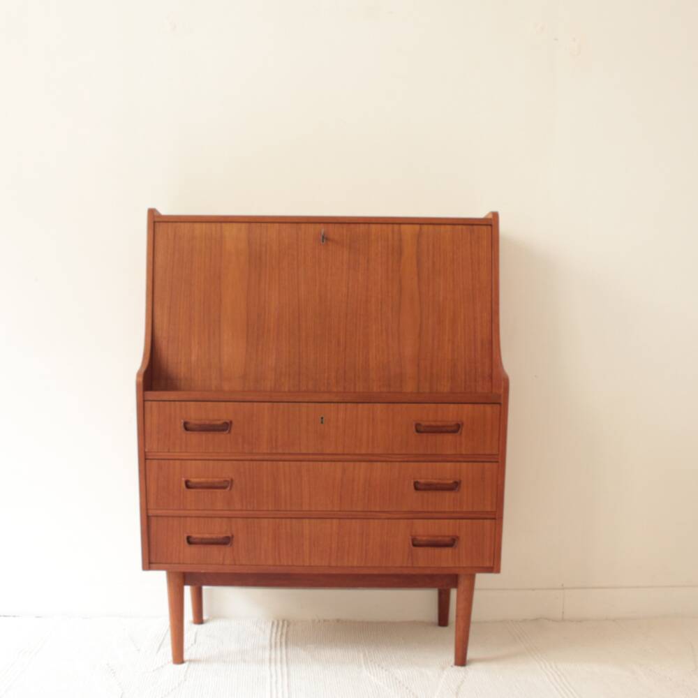 Vintage Danish teak secretary, Tibergaard by Gunnar Nielssen