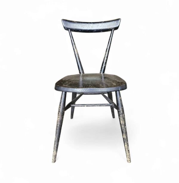 Chaise empilable noire Ercol L.Ercolani années 1950