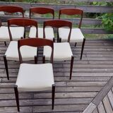 Set of 6 vintage Scandinavian chairs by Niels Otto Moller