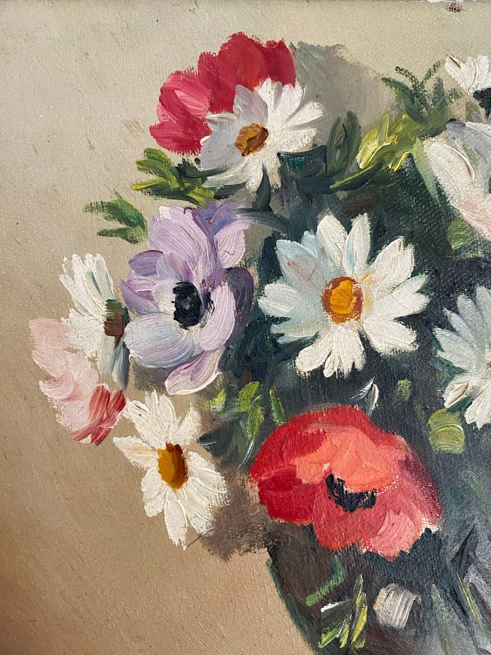 Painting, still life with wildflowers by surgeon 20th century