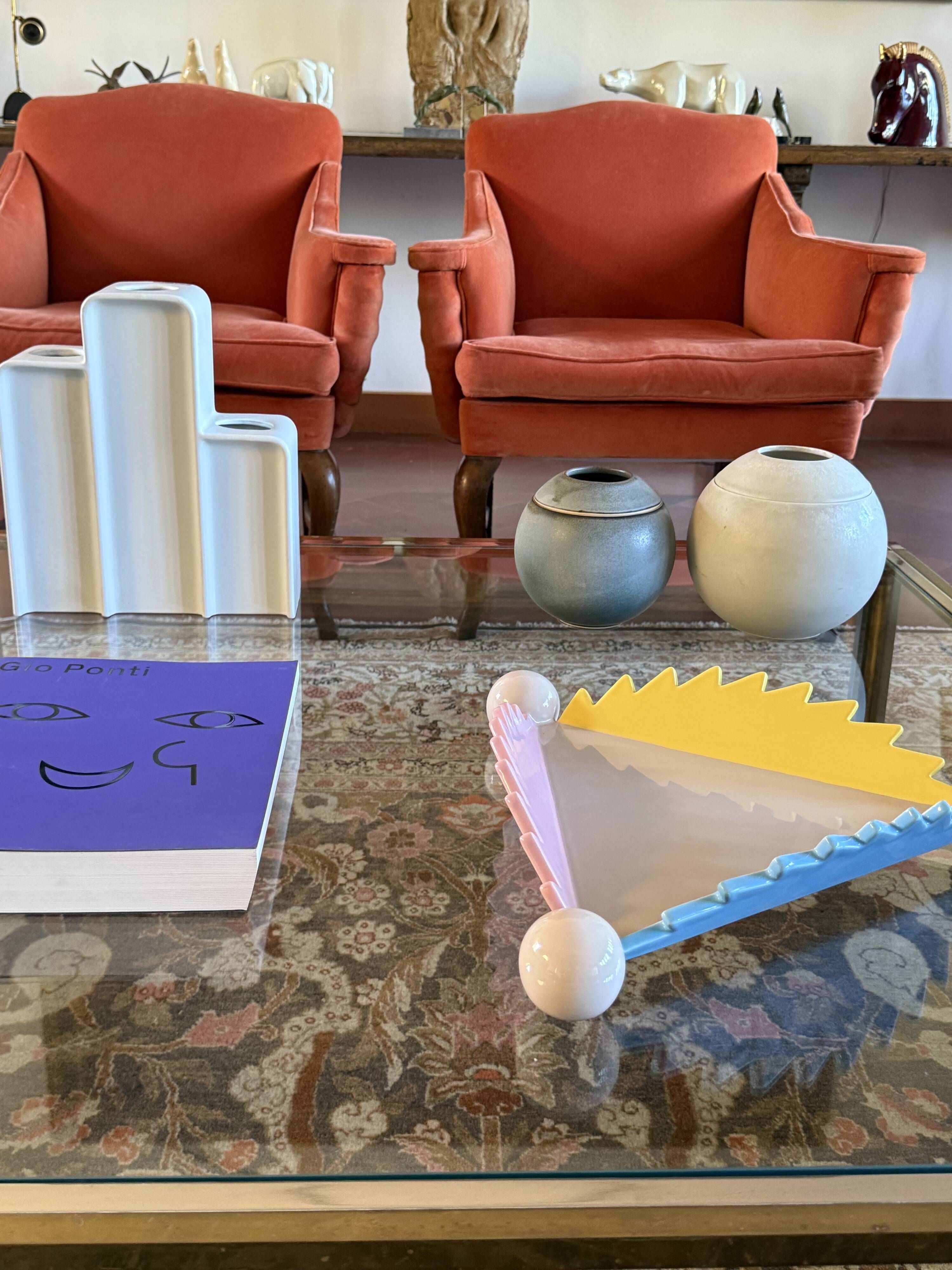 Centre de table postmoderne mod. "Parana" 1ère éd., Masanori Umeda Memphis 1983