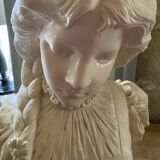 Bust of a young girl with long braids, Art Nouveau style