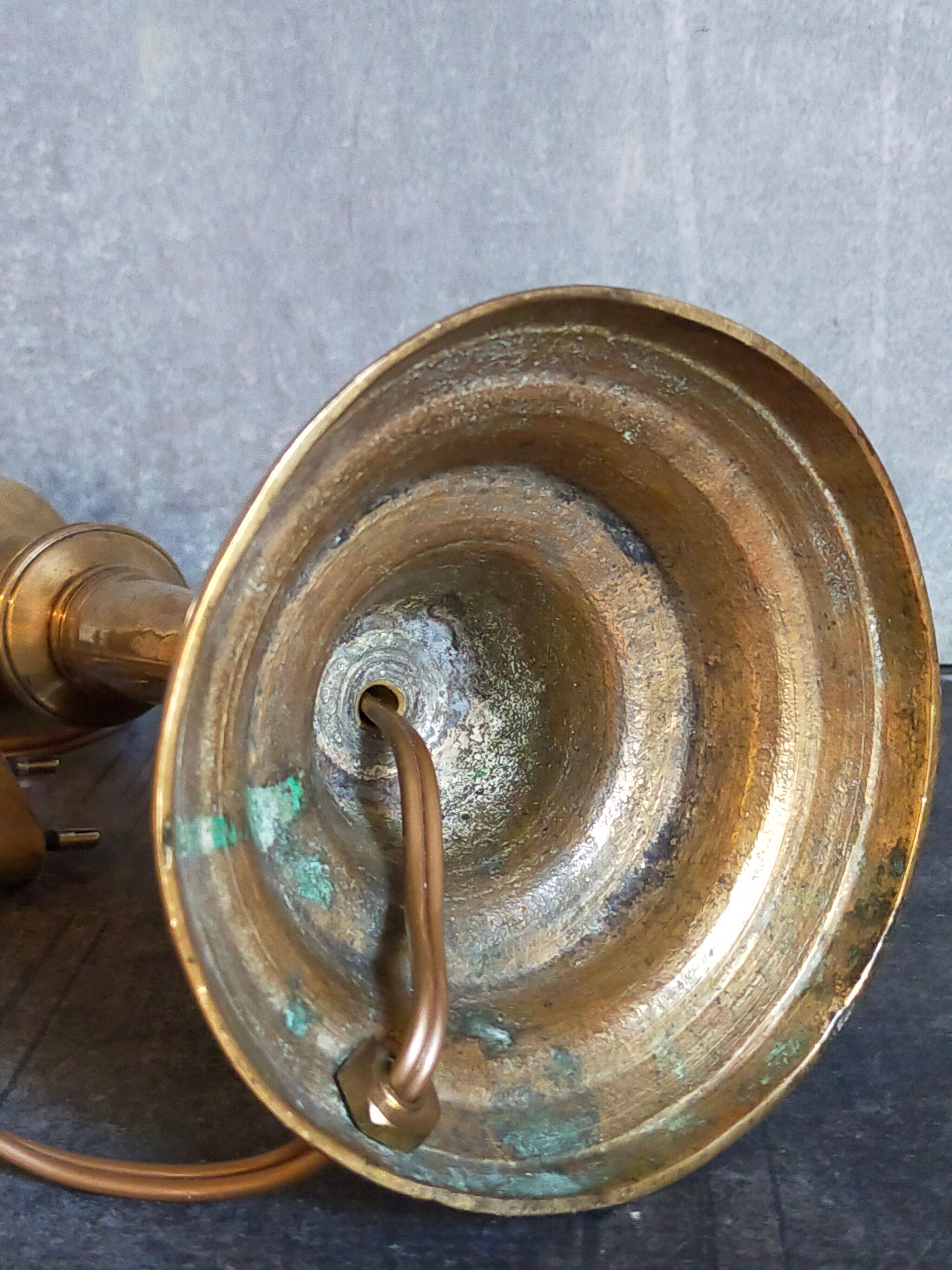 Old solid brass lamp base