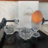 Antique pressed molded glass egg cup