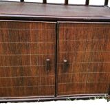 Vintage rattan and bamboo shelf
