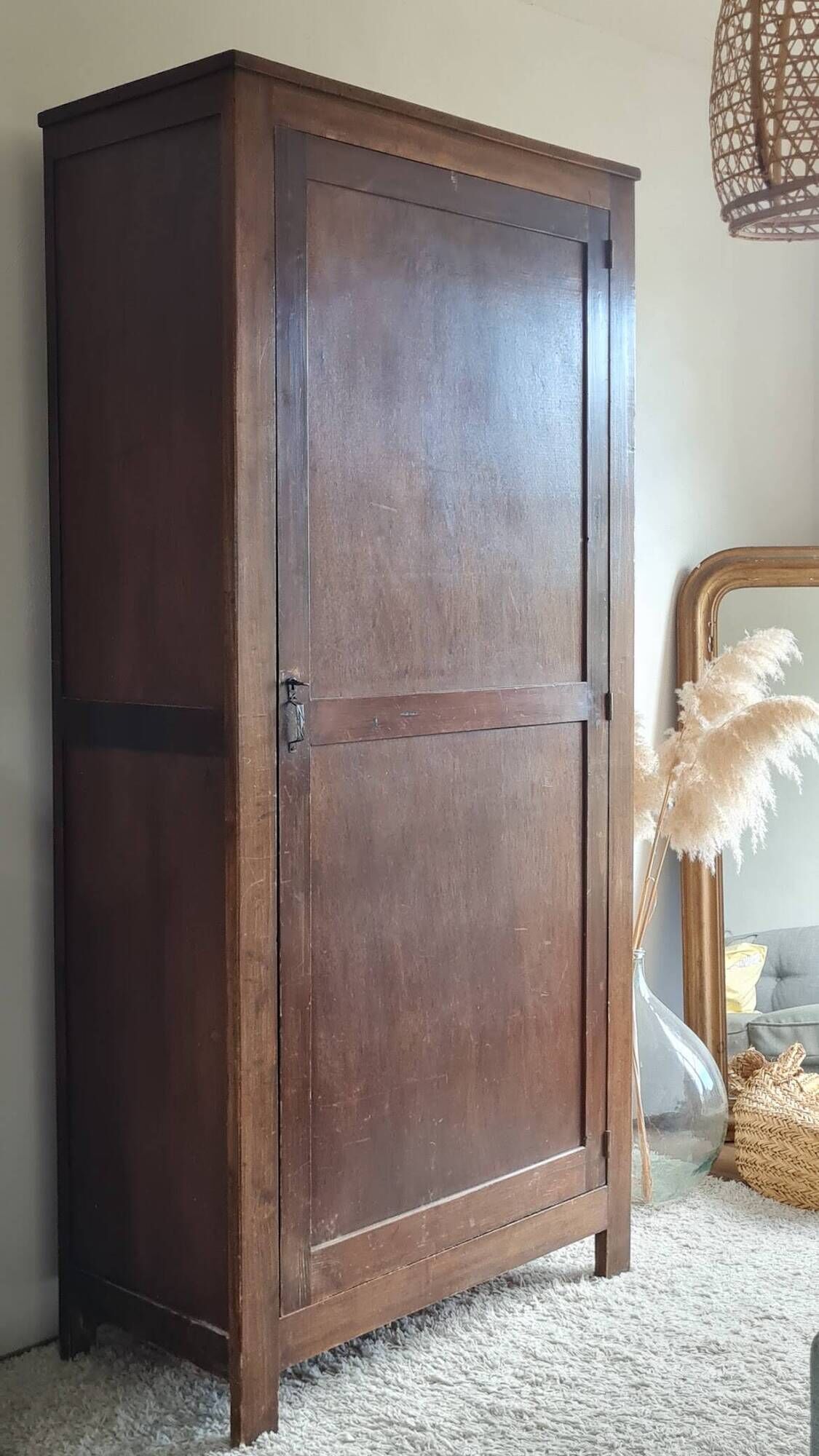 Antique Parisian wardrobe with one door.