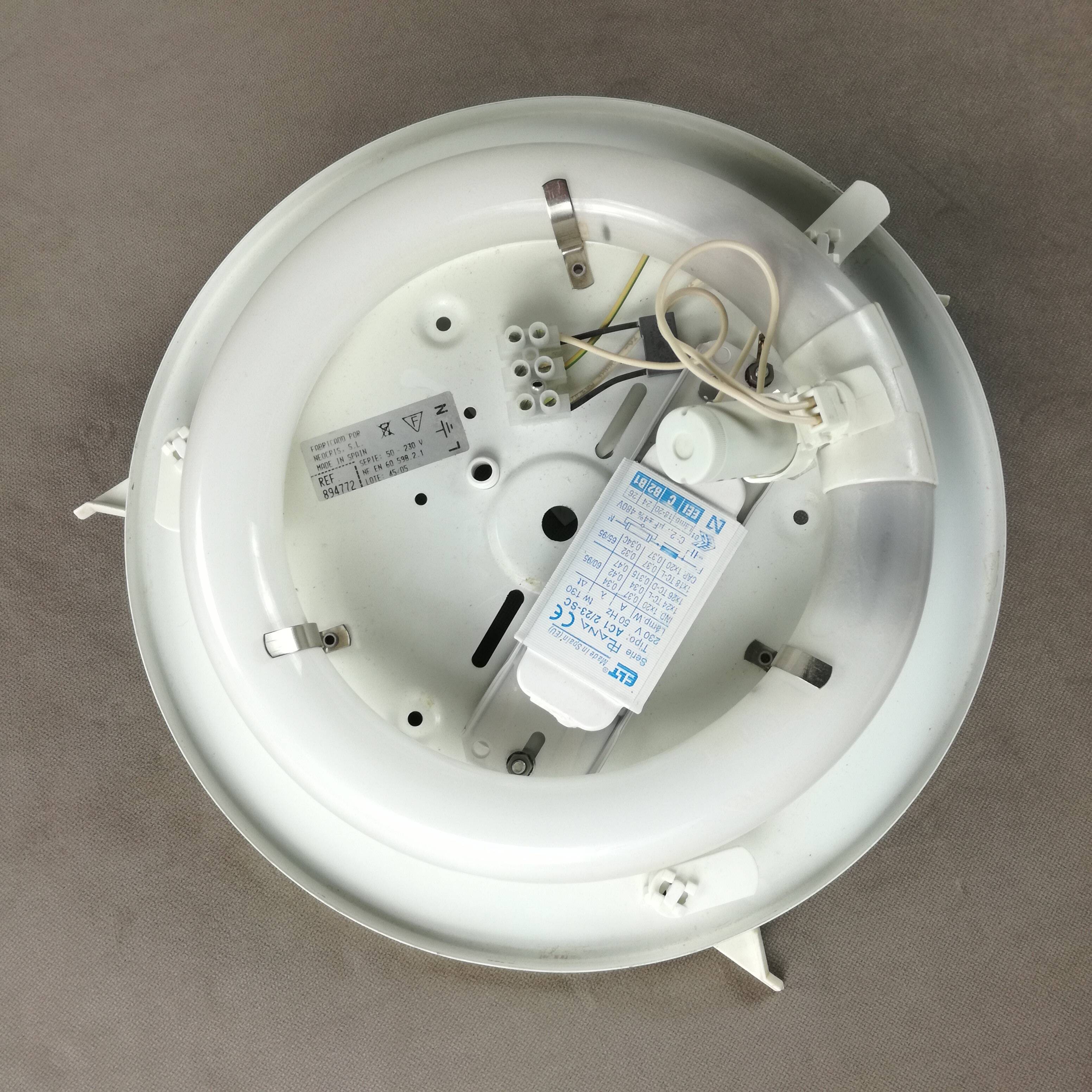 Metal and plastic ceiling light, Spain 1980