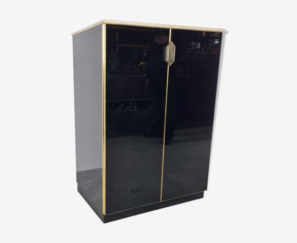 Bar en verre noir, années 1970