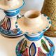 3 vintage ceramic craft candle holders