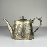 Antique silver-plated teapot from Sheffield, England, 1890-1910.