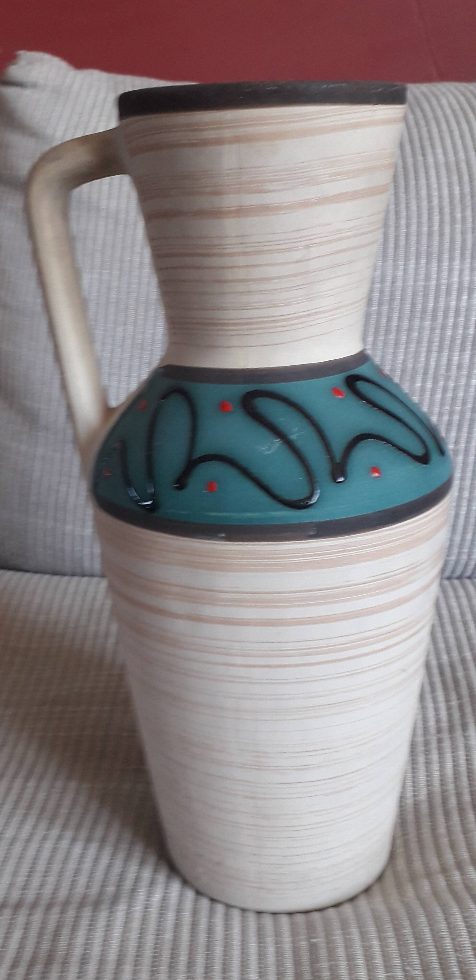 Large vintage ceramic vase signed