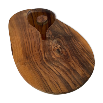 Olive wood cheese platter with knife (probably not original)