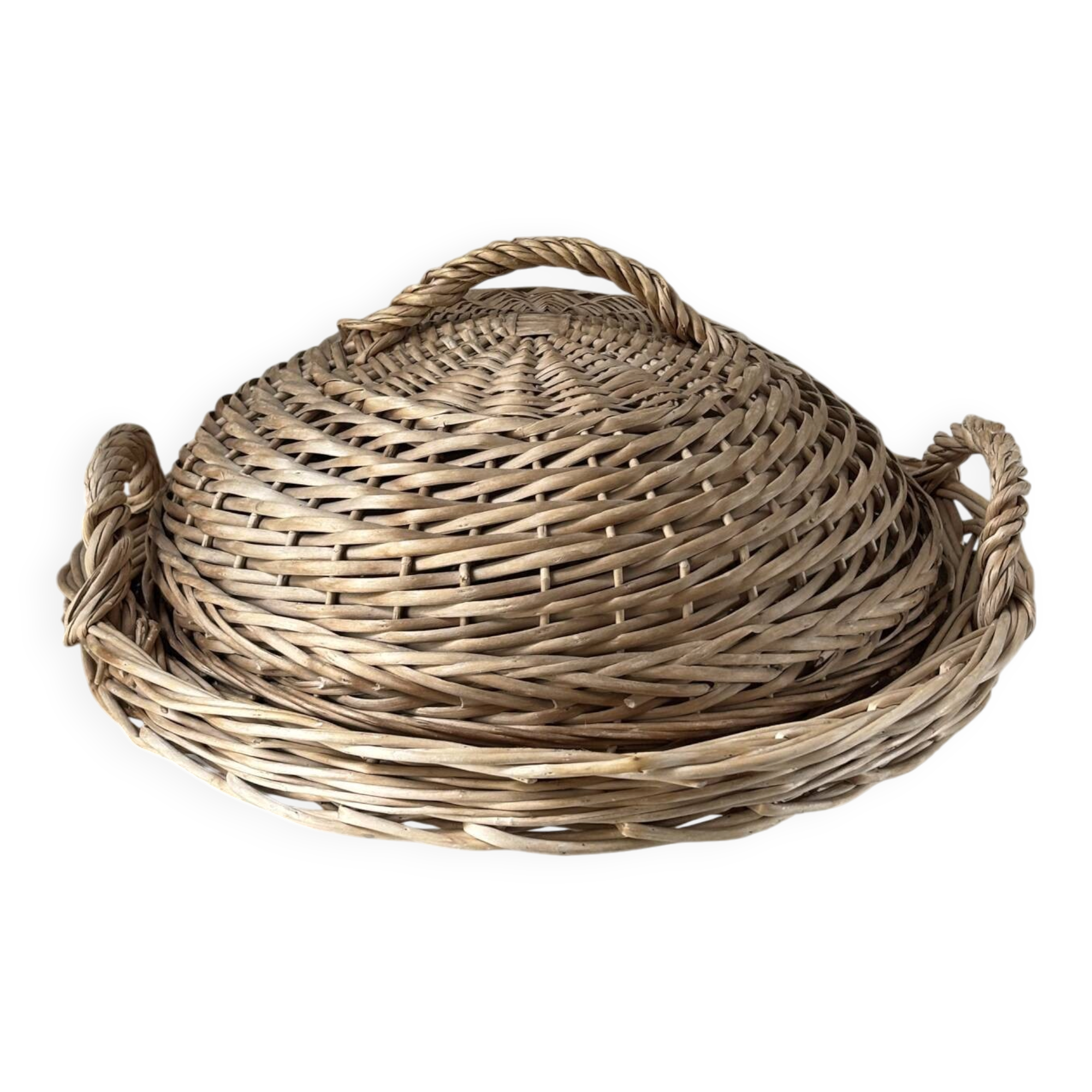 Bell and wicker tray