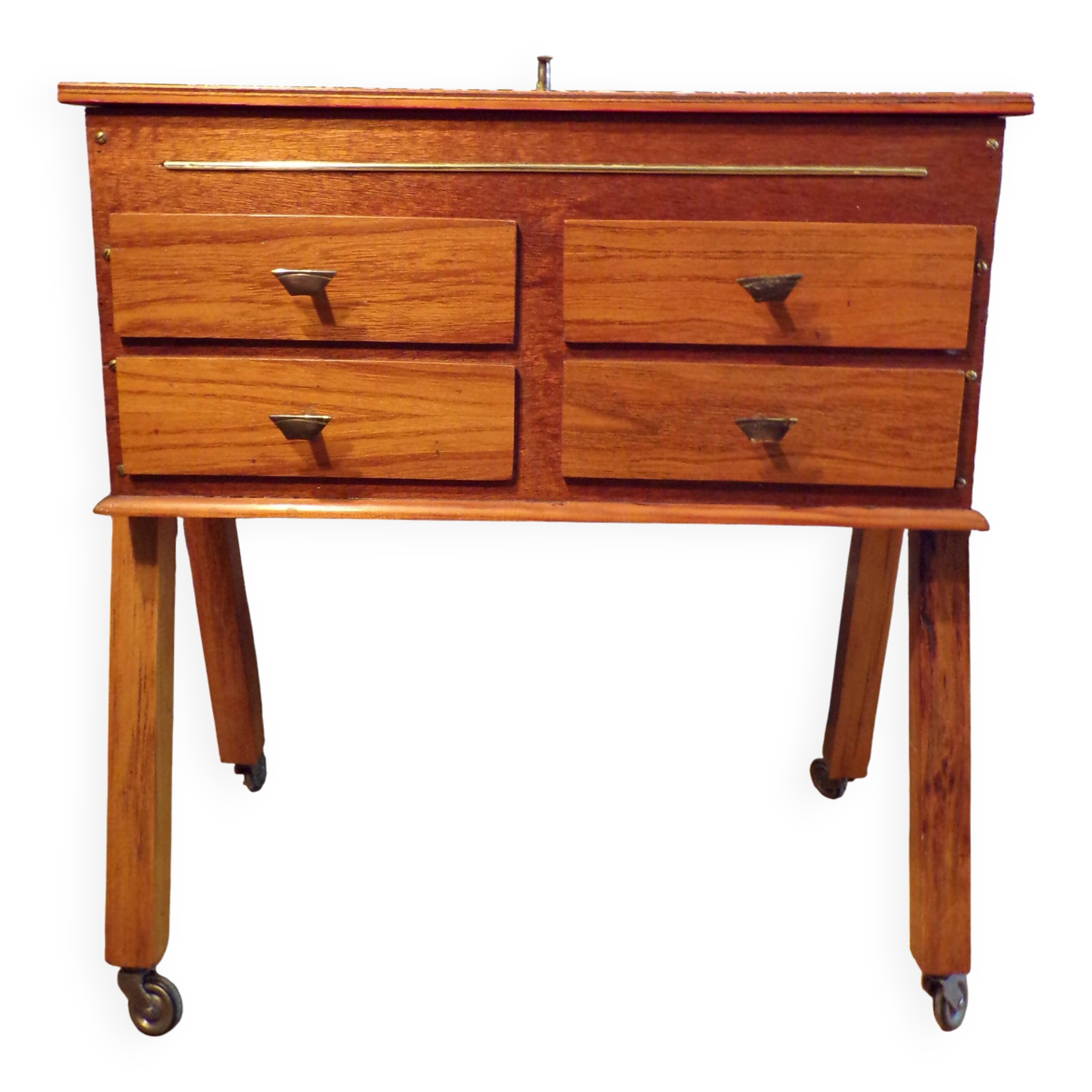 Vintage console table with 4 drawers