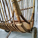 Vintage rattan log holder