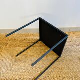 Black coffee table in raw steel Domino model Caravane brand