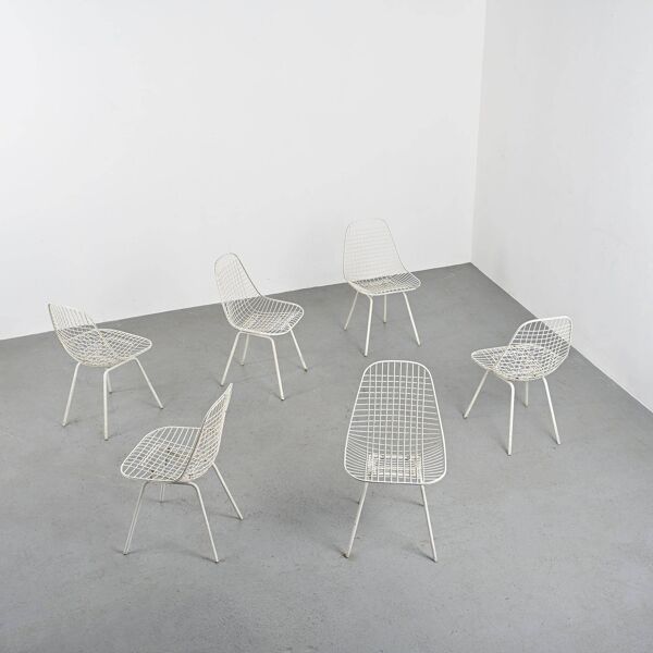 Lot de 6 chaises ''Bikini'' de Charles & Ray Eames pour Herman Miller, 1951