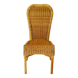 High back wicker chair