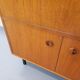 Bookcase cabinet vintage teak and metal storage secretary from the 60s