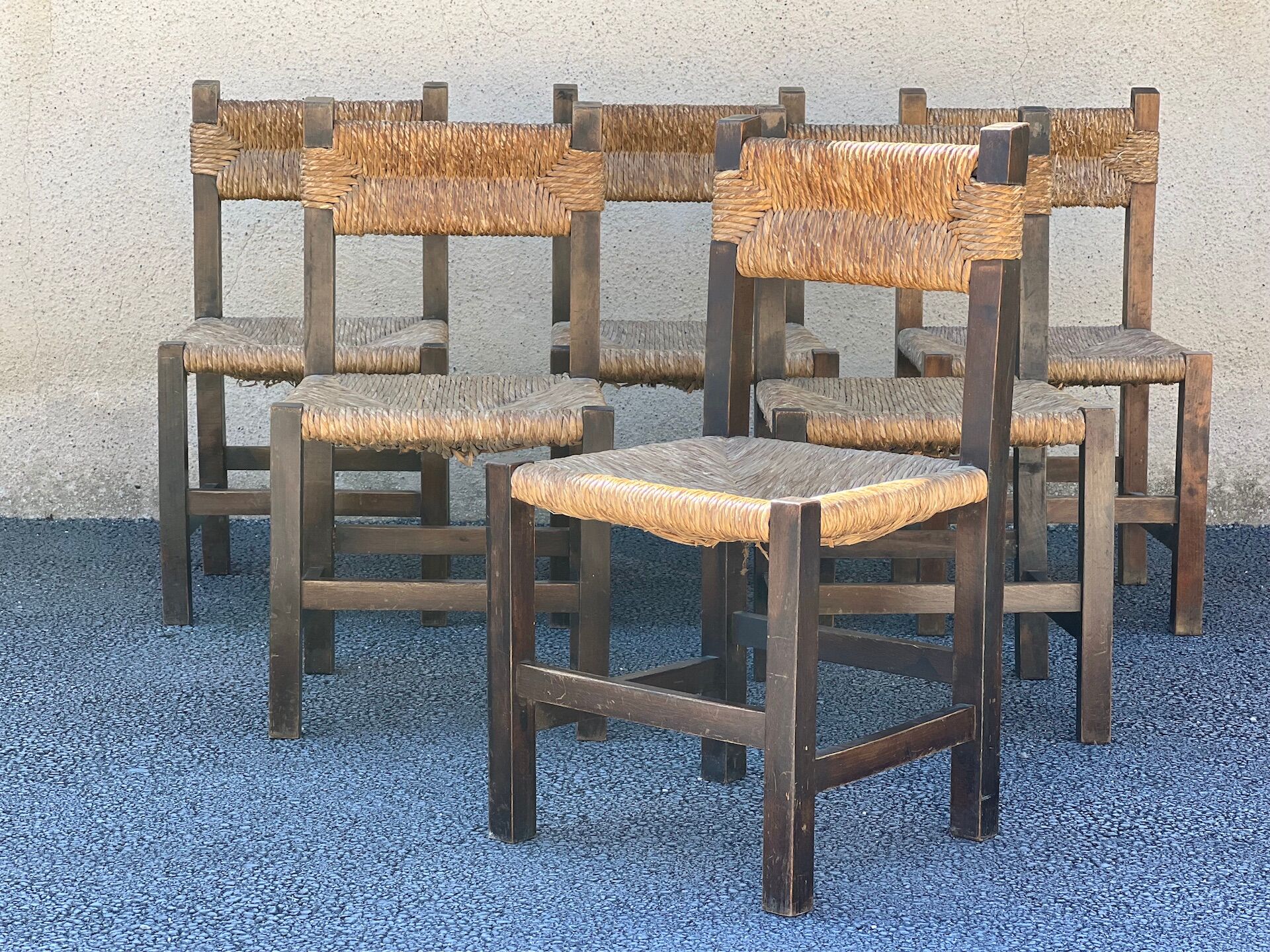 Set of 6 mulched chairs 1950