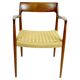 Sculptural Scandinavian Modern Armchair Mod. 57 in Teck and Paper