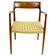 Sculptural Scandinavian Modern Armchair Mod. 57 en Teck et Papier