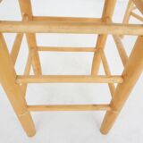 Set of two vintage rattan bar stools, The Netherlands 1970's