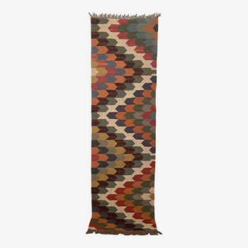 Runner rug,handmade,kilim, multicolor, 75x240 cm