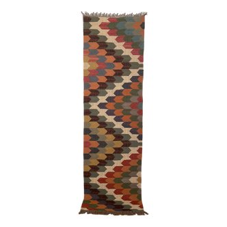 Runner rug,handmade,kilim, multicolor, 75x240 cm
