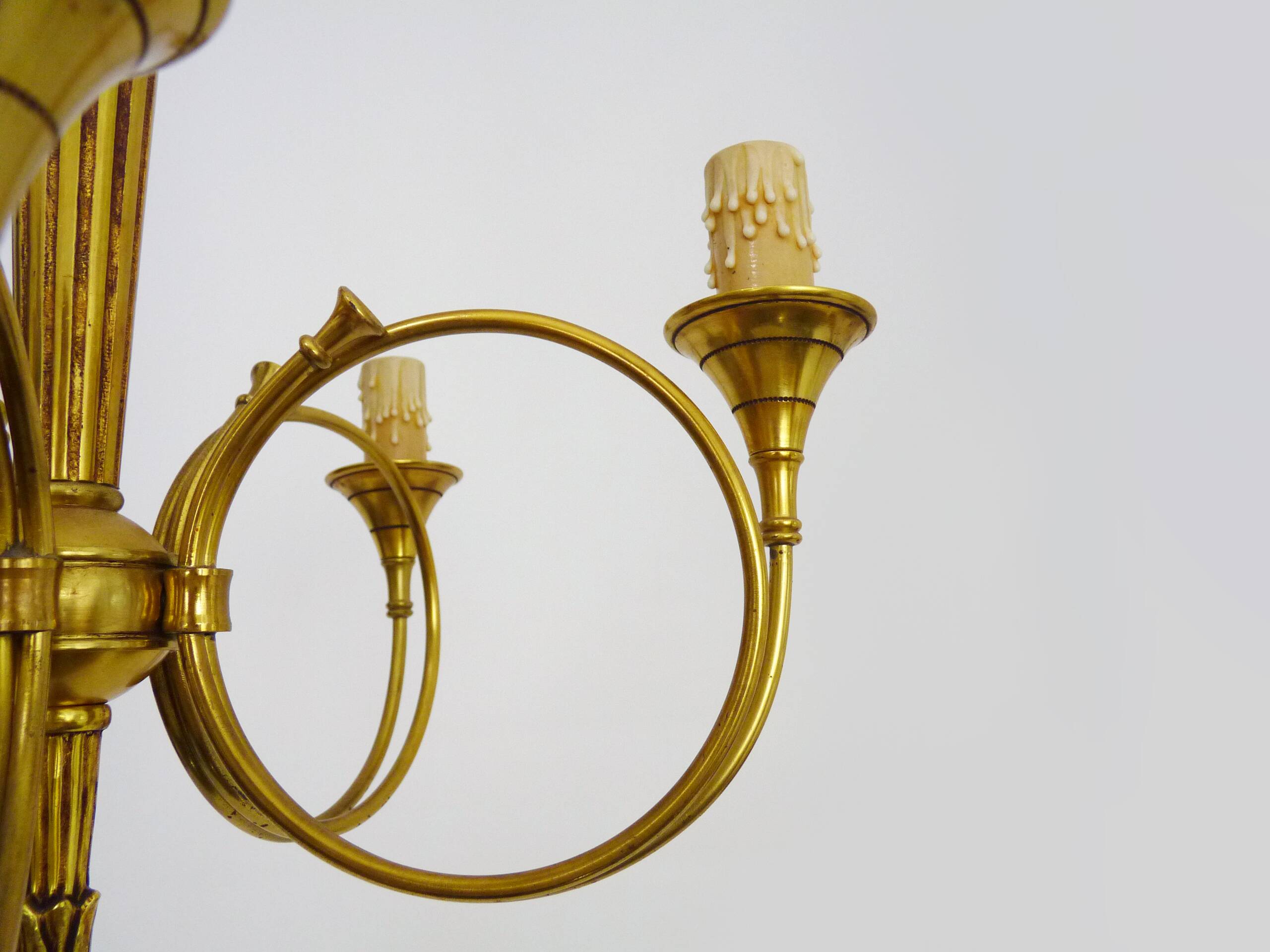 Chandelier Aux Trompes de Chasses in bronze 5 lights Louis XVI-Directoire style