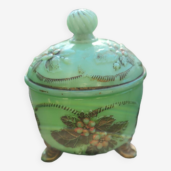 Green opaline candy box Vannes le Chatel