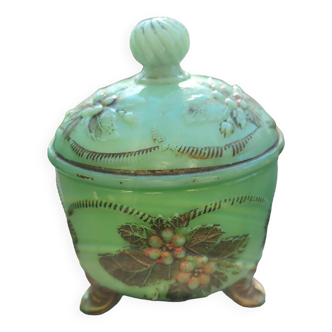 Green opaline candy box Vannes le Chatel