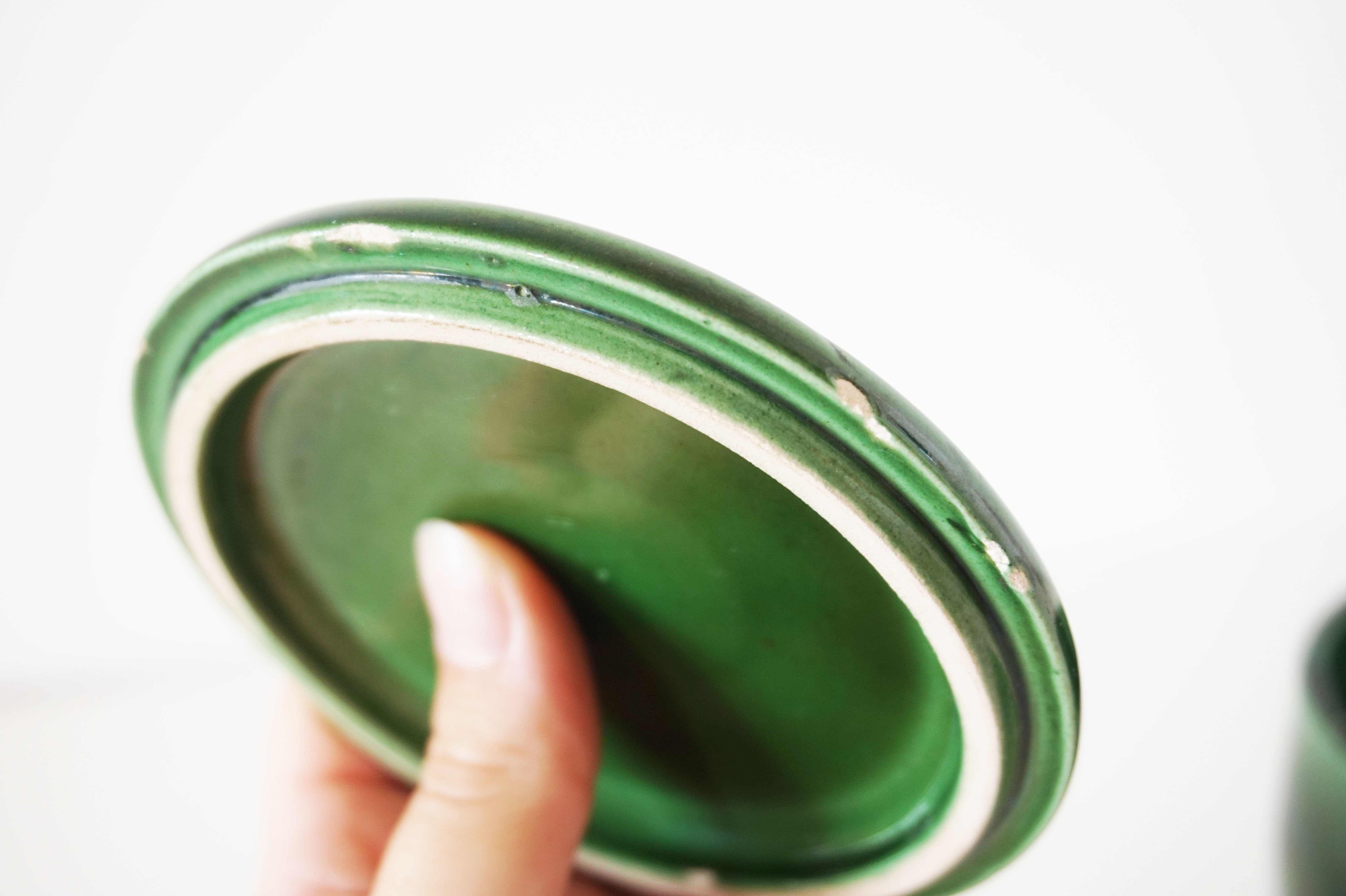 Green glazed ceramic box