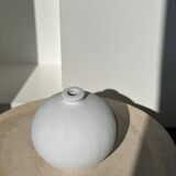 Handcrafted terracotta ball vase painted white H:24 D:26