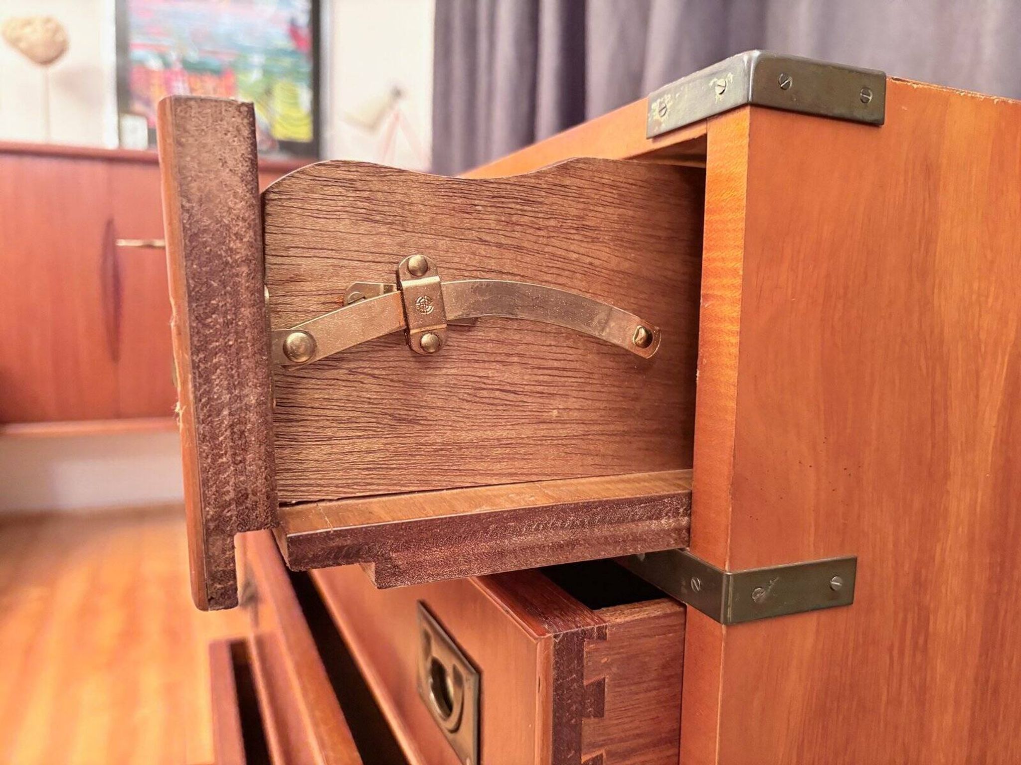 Campaign military chest of drawers and writing desk, Great Britain, 1950s