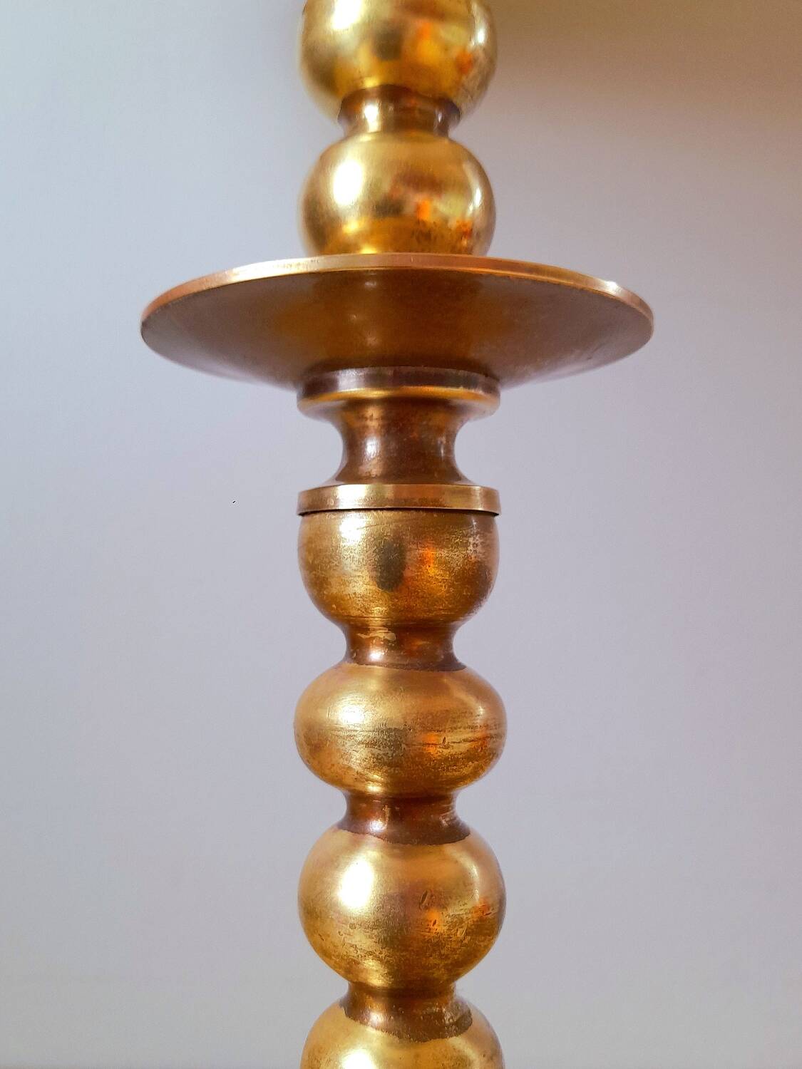 Turned brass lamp, 1960.