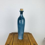 Blue ceramic bottle vase 35 cm