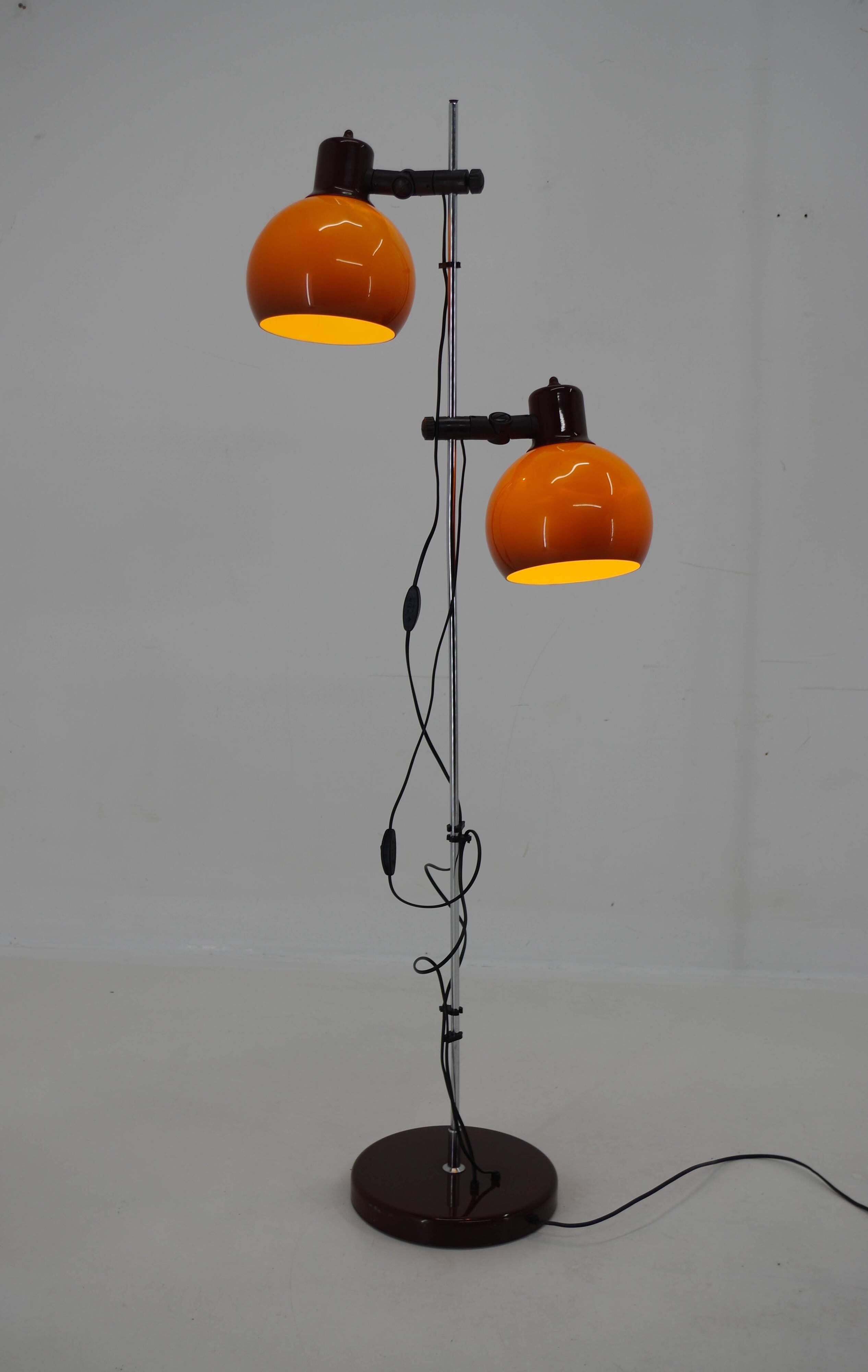 Lampadaire orange vintage, Hongrie, 1970
