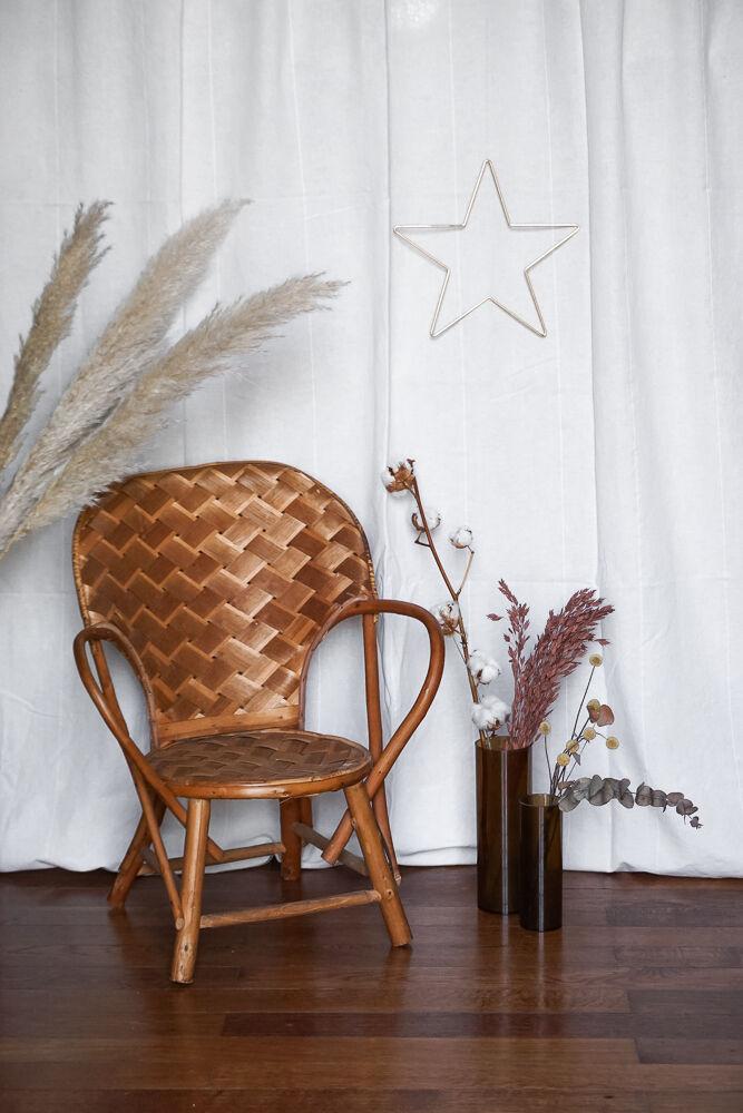 Fauteuil en rotin vintage pour enfant