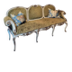 Antique Italian Baroque Louis XIV Lacquered and Parcel Gilt Sofa, 1600s