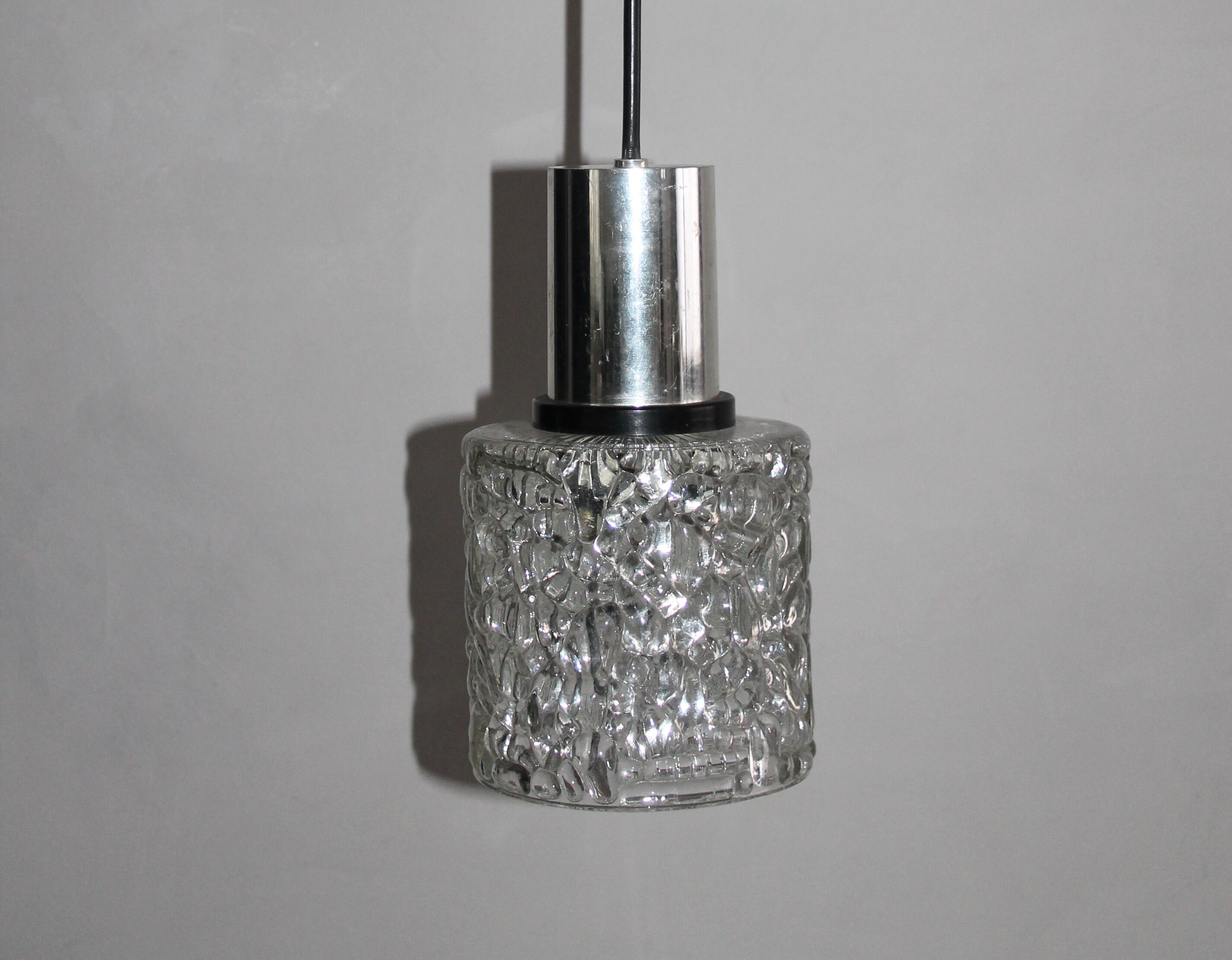 Space age glass hanging chandelier